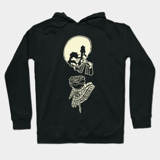 Skull and Rose Ink Art Tattoo Retro White Hoodie